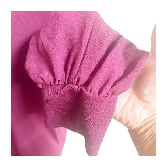 Banana Republic Sheer Sleeve Burgundy Blouse Size XL Holidays Office - Picture 8 of 11